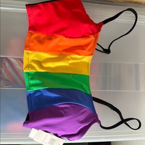 Salt + Cove Rainbow Striped Swimsuit